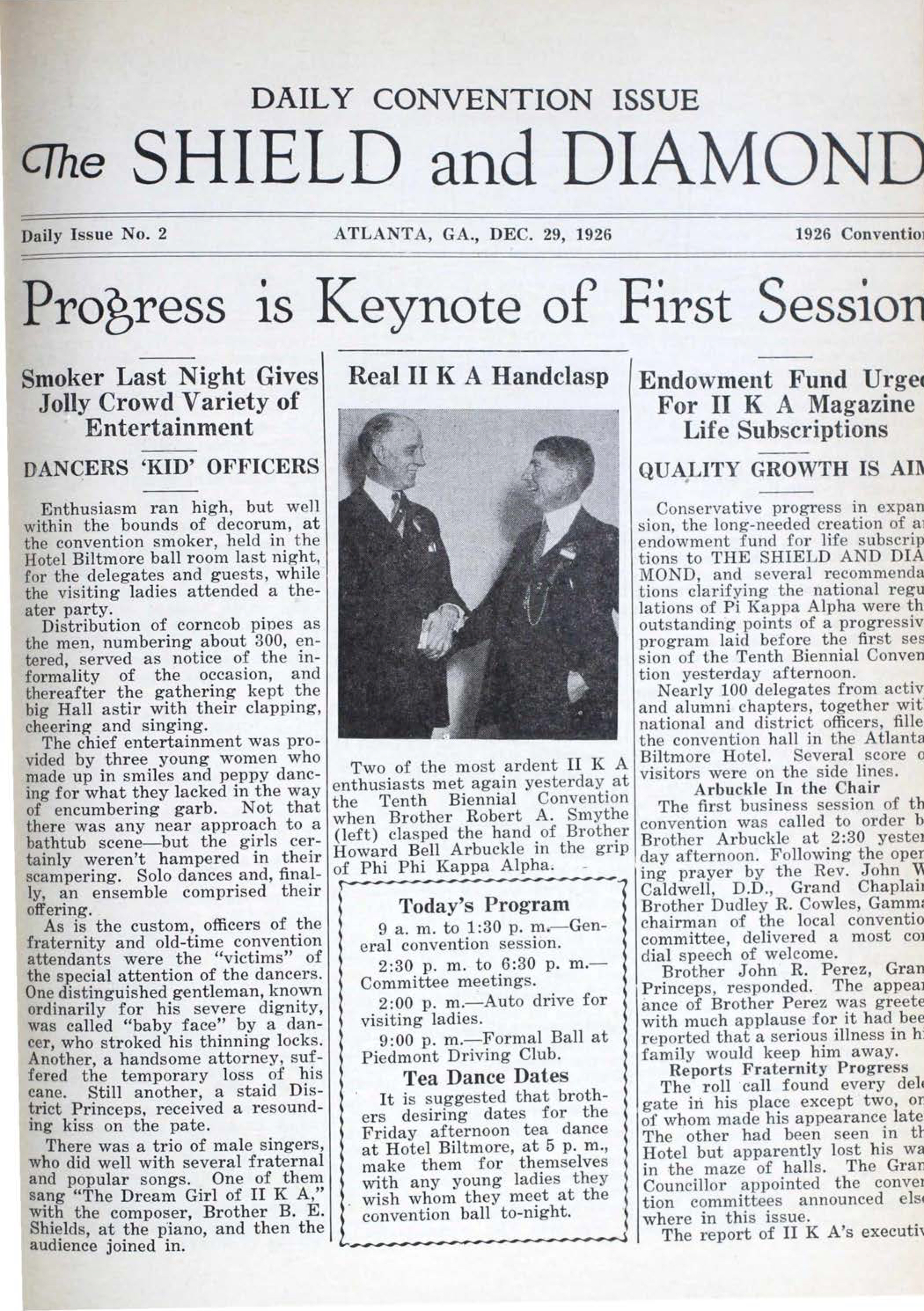 Daily 1926 Convention Issue, No. 2, December 29, 1926